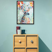 Lade das Bild in den Galerie-Viewer, Bunte Hirsch - voller runder Diamant - 40x30cm