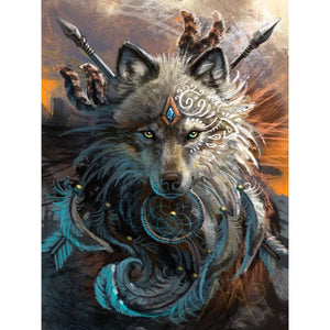 Wolf - volle Diamant-Malerei - 40x30cm