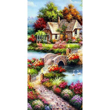 Lade das Bild in den Galerie-Viewer, Landschaft - voller runder Diamant - 85x45cm