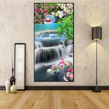 Lade das Bild in den Galerie-Viewer, Wasserfall - volle runde Diamant-Malerei - 85x45cm