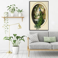 Lade das Bild in den Galerie-Viewer, Pfau - voller runder Diamant - 60x40cm