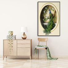 Lade das Bild in den Galerie-Viewer, Pfau - voller runder Diamant - 60x40cm