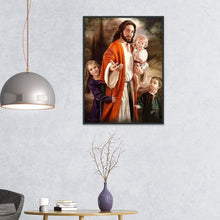 Lade das Bild in den Galerie-Viewer, Vater Kinder - voller runder Diamant - 40x30cm