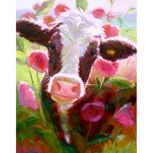 Lade das Bild in den Galerie-Viewer, Kuh - voller runder Diamant - 30x40cm