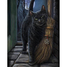 Lade das Bild in den Galerie-Viewer, Schwarze Katze - voller runder Diamant - 30x40cm
