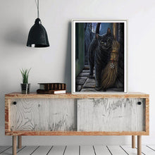 Lade das Bild in den Galerie-Viewer, Schwarze Katze - voller runder Diamant - 30x40cm