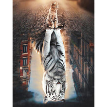 Lade das Bild in den Galerie-Viewer, Katze Tiger - voller runder Diamant - 40x30cm