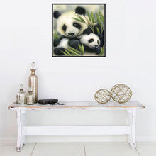 Lade das Bild in den Galerie-Viewer, Niedlicher Panda - voller runder Diamant - 30x30cm