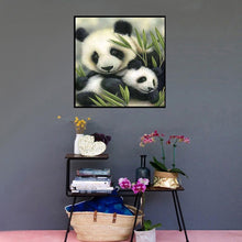 Lade das Bild in den Galerie-Viewer, Niedlicher Panda - voller runder Diamant - 30x30cm