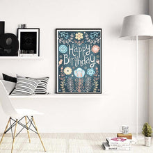 Lade das Bild in den Galerie-Viewer, Alles Gute zum Geburtstag - voller runder Diamant - 40x30cm