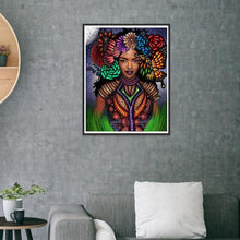 Lade das Bild in den Galerie-Viewer, Ethnischer Charakter - voller runder Diamant - 40x30cm