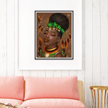 Lade das Bild in den Galerie-Viewer, Ethnischer Charakter - voller runder Diamant - 40x30cm