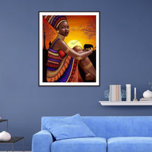 Lade das Bild in den Galerie-Viewer, Ethnischer Charakter - voller runder Diamant - 40x30cm