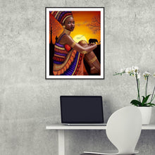 Lade das Bild in den Galerie-Viewer, Ethnischer Charakter - voller runder Diamant - 40x30cm