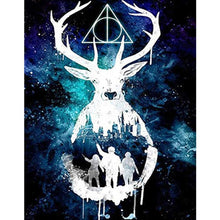 Lade das Bild in den Galerie-Viewer, Hängende Hirsche - voller runder Diamant - 40x60cm