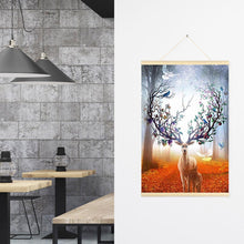 Lade das Bild in den Galerie-Viewer, Hängende Hirsche - voller runder Diamant - 40x60cm