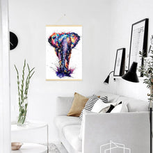 Lade das Bild in den Galerie-Viewer, Hängender Elefant - voller runder Diamant - 40x60cm
