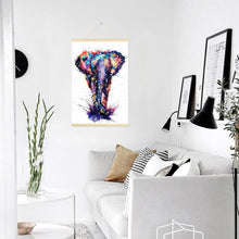 Lade das Bild in den Galerie-Viewer, Hängender Elefant - voller runder Diamant - 40x60cm