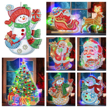 Lade das Bild in den Galerie-Viewer, 5D Weihnachten Diamant Malerei Hängeleuchte Festliche Strass Lampe Anhänger Kits