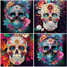 Lade das Bild in den Galerie-Viewer, Schädel-partielles spezielles Diamond Painting-30x30cm