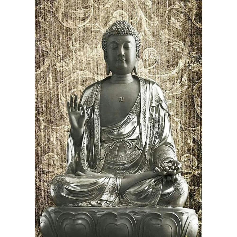 Buddha-Statue - voller runder Diamant - 30x40cm