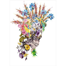 Lade das Bild in den Galerie-Viewer, Blumenschädel - voller runder Diamant - 30x40cm