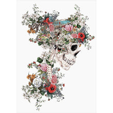 Lade das Bild in den Galerie-Viewer, Blumenschädel - voller runder Diamant - 30x40cm