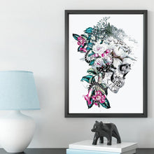 Lade das Bild in den Galerie-Viewer, Blumenschädel - voller runder Diamant - 30x40cm