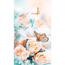 Lade das Bild in den Galerie-Viewer, Blumenschmetterling - voller runder Diamant - 30x37cm