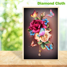 Lade das Bild in den Galerie-Viewer, Blumenschmetterling - voller runder Diamant - 30x48cm