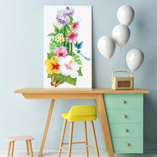 Lade das Bild in den Galerie-Viewer, Blumenschmetterling - voller runder Diamant - 30x48cm