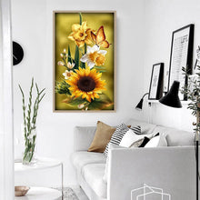 Lade das Bild in den Galerie-Viewer, Blumenschmetterling - voller runder Diamant - 30x48cm