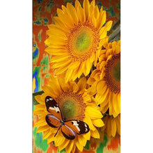 Lade das Bild in den Galerie-Viewer, Blumenschmetterling - voller runder Diamant - 30x35cm