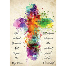 Lade das Bild in den Galerie-Viewer, Kreuz - voller runder Diamant - 30x40cm