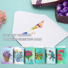 Lade das Bild in den Galerie-Viewer, 6pcs/set Flower and Birds Greeting Cards Diamond Painting