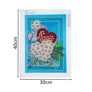 Blume - teilweise speziell geformte Diamantmalerei 30*40cm