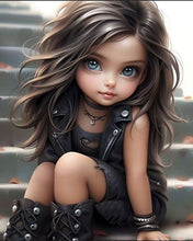 Lade das Bild in den Galerie-Viewer, Schwarzes Motormädchen-Voll Round/Square Diamond Painting-30x40cm/40x50cm/50x70cm