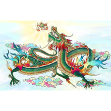 Lade das Bild in den Galerie-Viewer, Chinesischer Drache - voller runder Diamant - 40x60cm