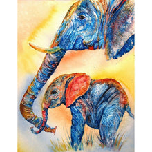 Lade das Bild in den Galerie-Viewer, Elefant - voller runder Diamant - 30x40cm