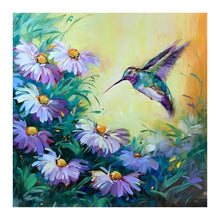 Lade das Bild in den Galerie-Viewer, Blumen Vogel - voller runder Diamant - 30x30cm