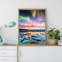 Lade das Bild in den Galerie-Viewer, Aurora Landschaft - voller runder Diamant - 40x30cm