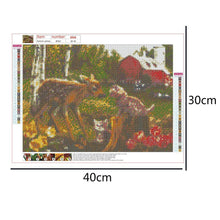 Lade das Bild in den Galerie-Viewer, Hirsch Natur - voller runder Diamant - 40x30cm