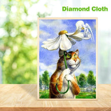 Lade das Bild in den Galerie-Viewer, Katze - voller runder Diamant - 30x40cm