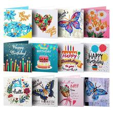 Lade das Bild in den Galerie-Viewer, 12pcs Birthday Greeting Card Diamond Painting