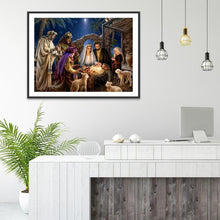 Lade das Bild in den Galerie-Viewer, Geburt von Jesus - voller runder Diamant - 40x30cm