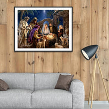 Lade das Bild in den Galerie-Viewer, Geburt von Jesus - voller runder Diamant - 40x30cm