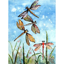 Lade das Bild in den Galerie-Viewer, Libelle - voller runder Diamant - 30x40cm
