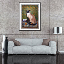 Lade das Bild in den Galerie-Viewer, Katze - voller runder Diamant - 30x40cm