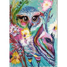 Lade das Bild in den Galerie-Viewer, Eule - voller quadratischer Diamant - 40x30cm