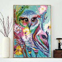 Lade das Bild in den Galerie-Viewer, Eule - voller quadratischer Diamant - 40x30cm